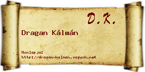 Dragan Kálmán névjegykártya